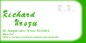 richard urszu business card