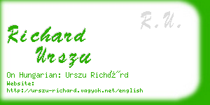 richard urszu business card